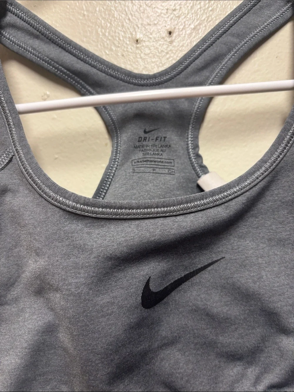 Nike Gray Dri-FIT Racerback Sports Bra small